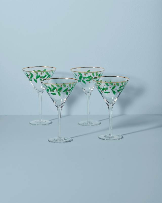 Holiday 4-Piece Martini Glass Set